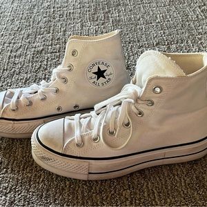 white platform high top converse